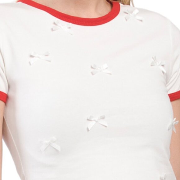 BETTER TOGETHER Bow Top With Gingham Skirt Set And Matching Hair Scrunchie - Picture 3 of 8